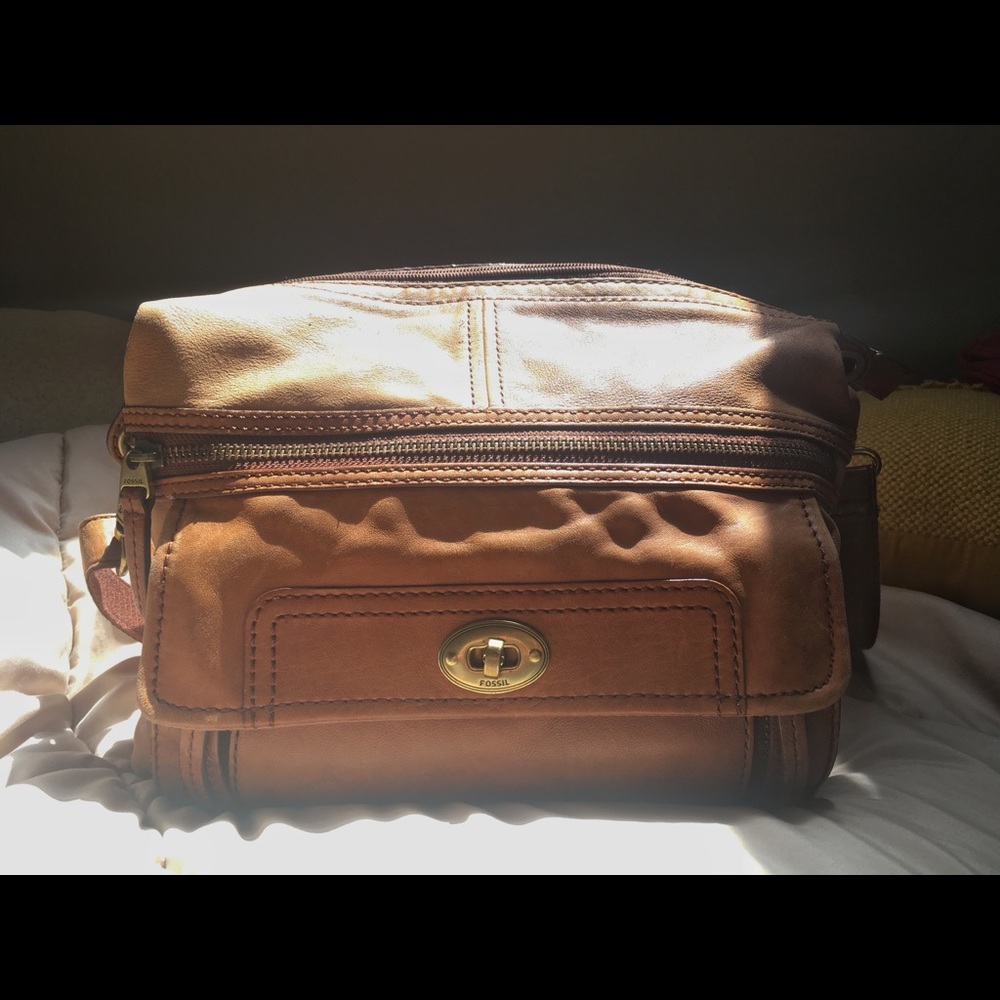 Leather Fossil Crossbody Hobo Bag
